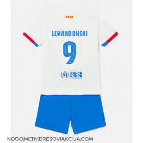 Dres Barcelona Robert Lewandowski #9 Gostujuci za djecu 2023-24 Kratak Rukav (+ kratke hlače)